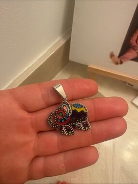Stainless Steele Colorful Elephant Pendant Necklace - Multicolor